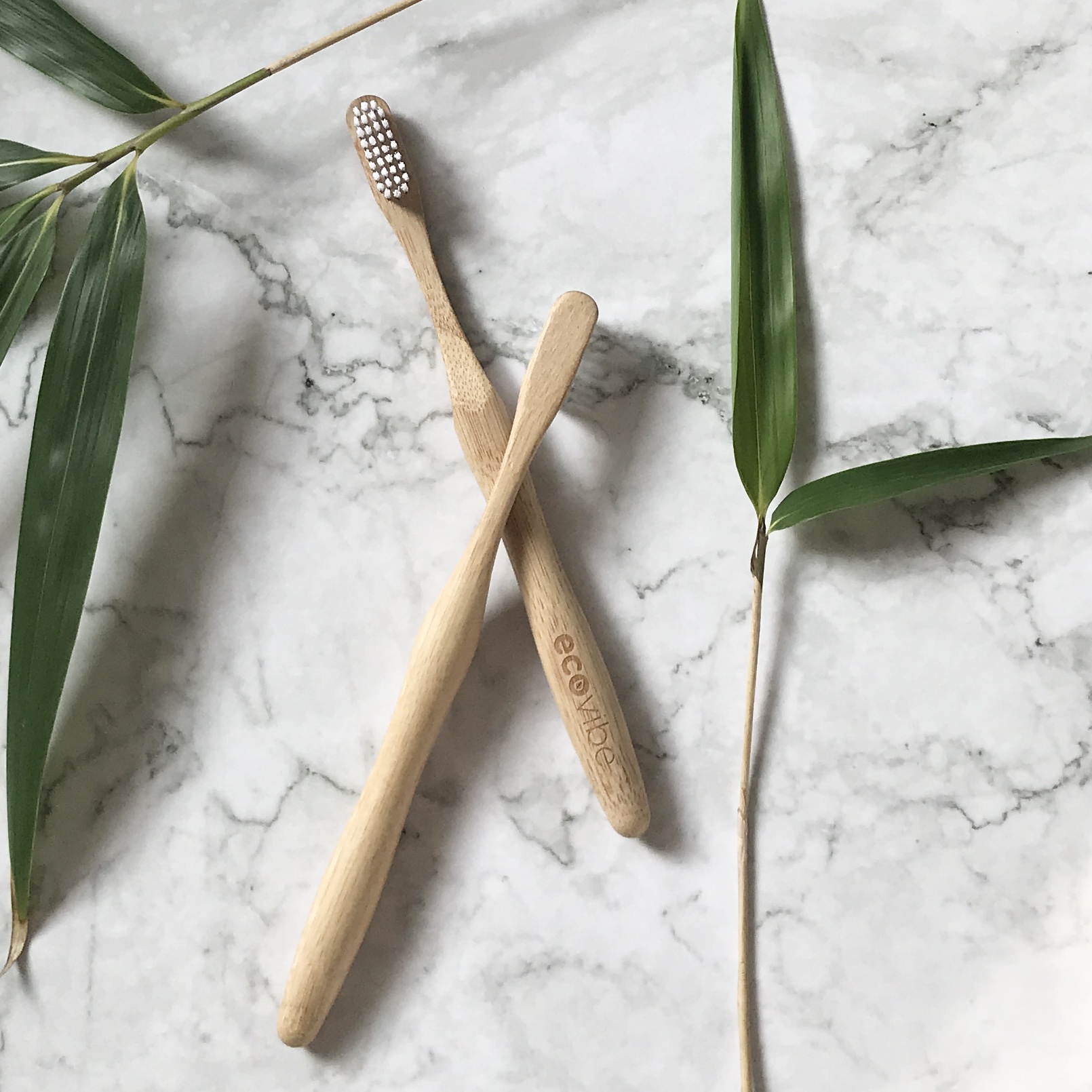 Bamboo toothbrush with natural bristles